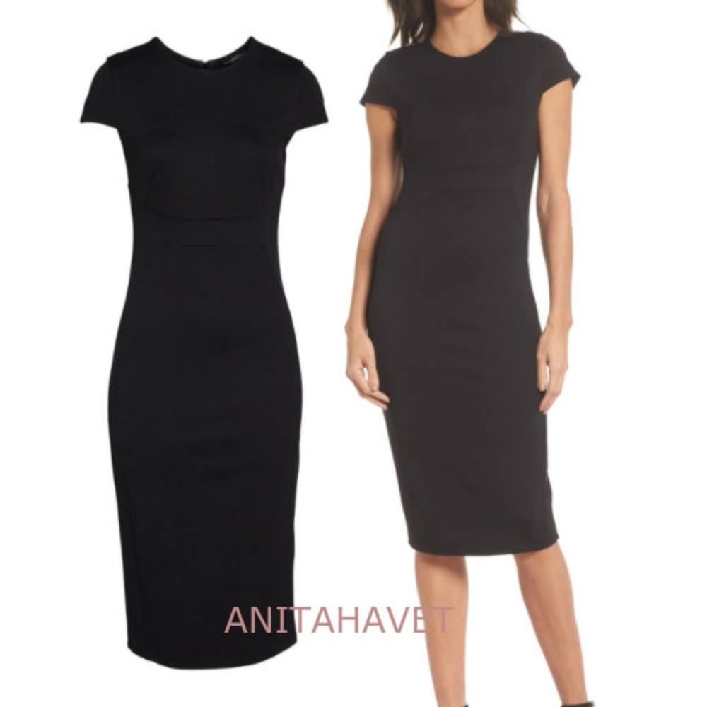 FELICITY & COCO Austin Sheath Dress Black XS